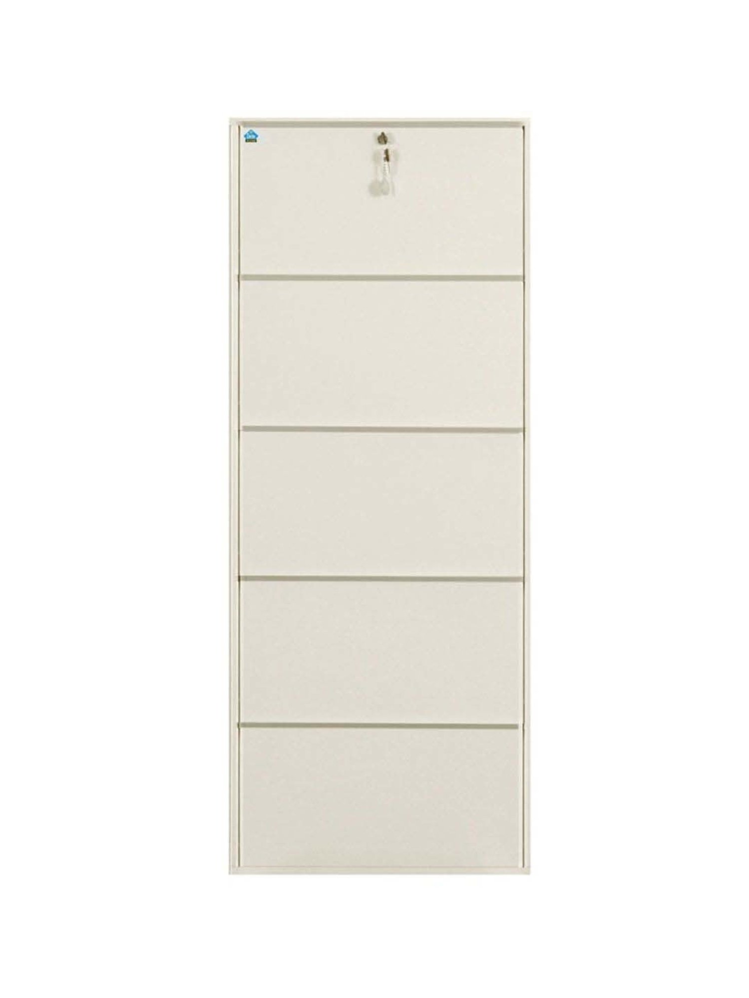 Delite Kom Metal Shoe Rack - 24" 10 Shelf, Double Decker, Ivory, PowderCoat, Wall Mount, DIY