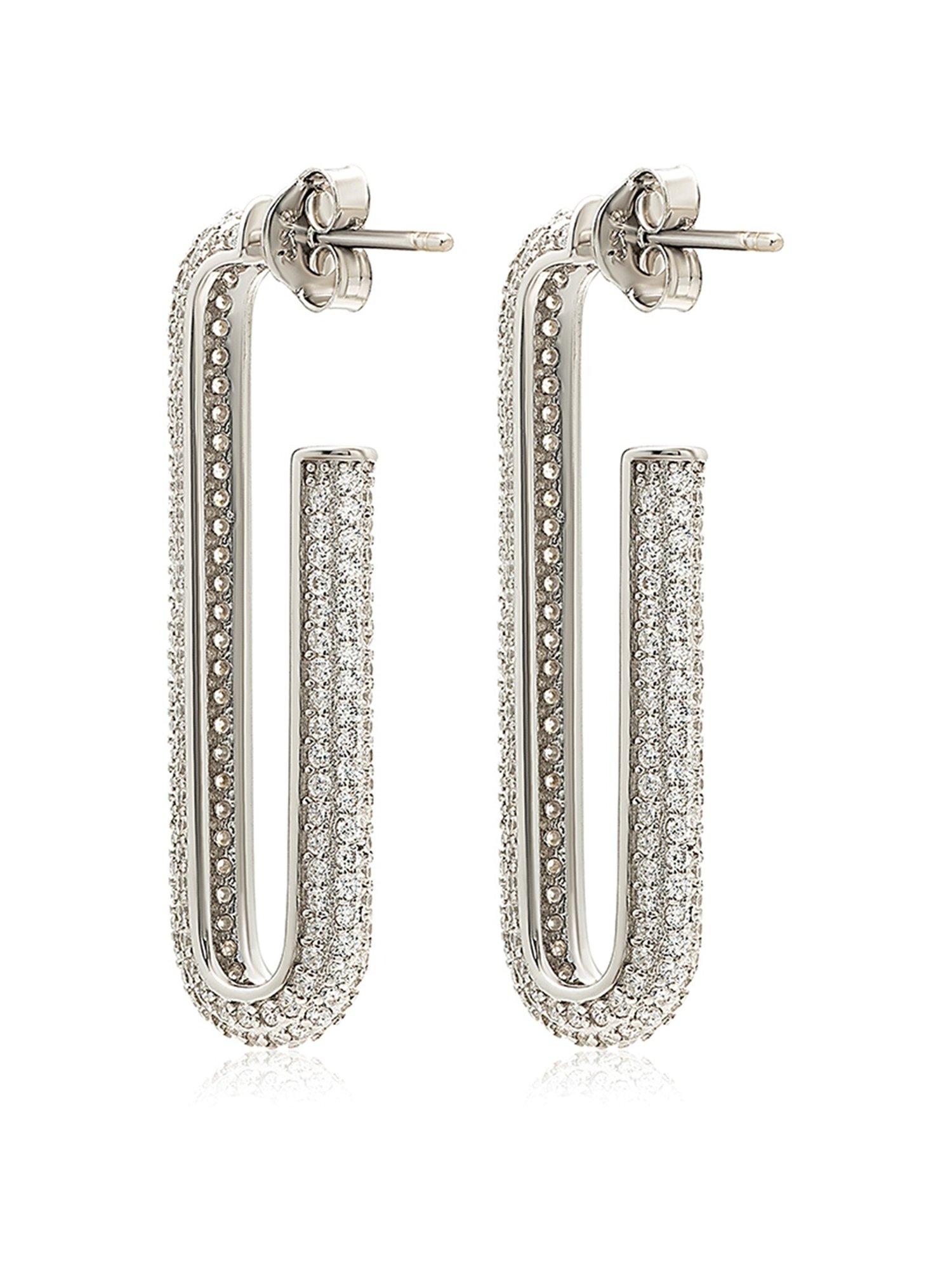 Silberry 92.5 Sterling Silver Modern Curve Drop Earrings for Women