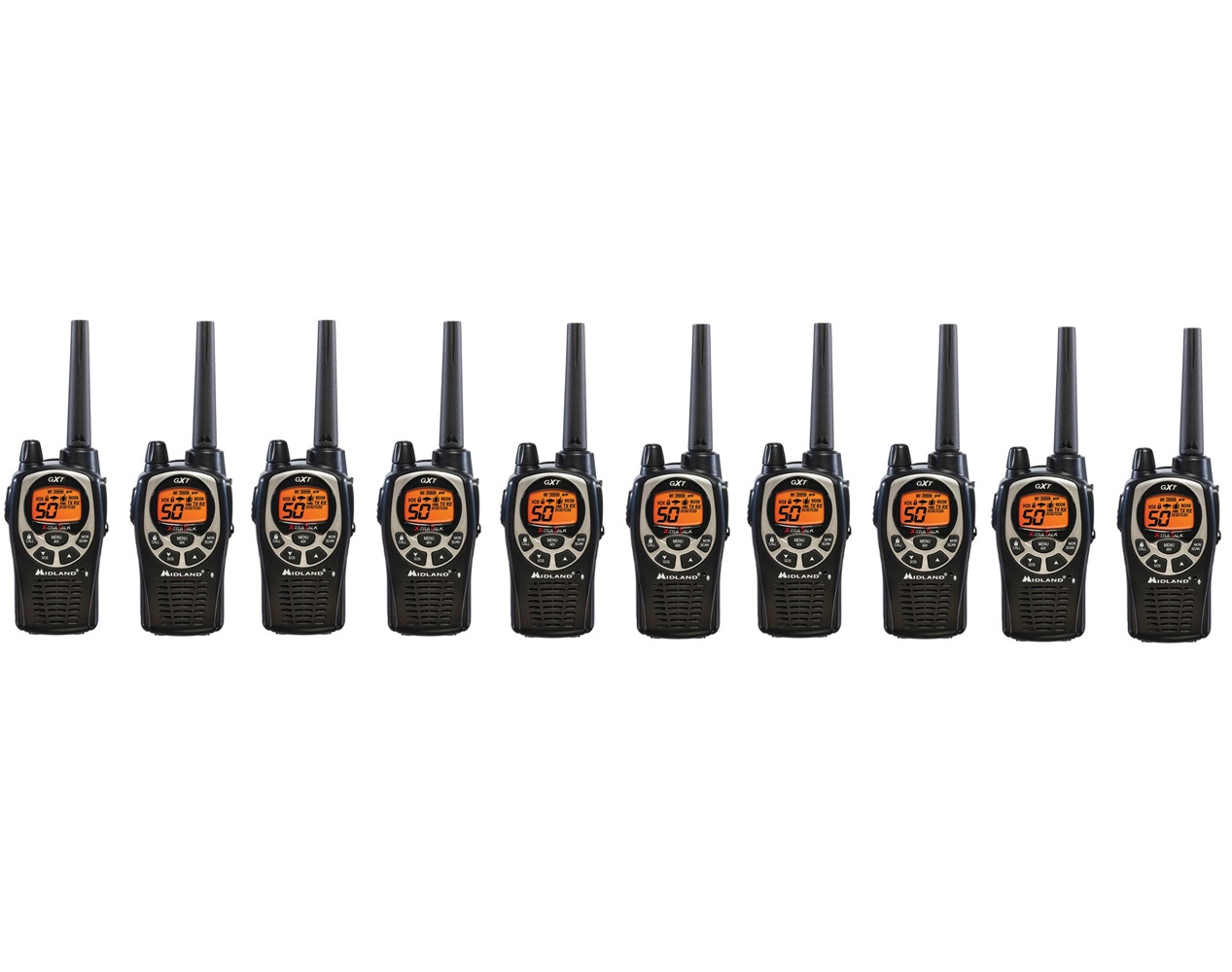 Midland GXT1000VP4, 50 Channel GMRS Two Way Radio (10 Pack)