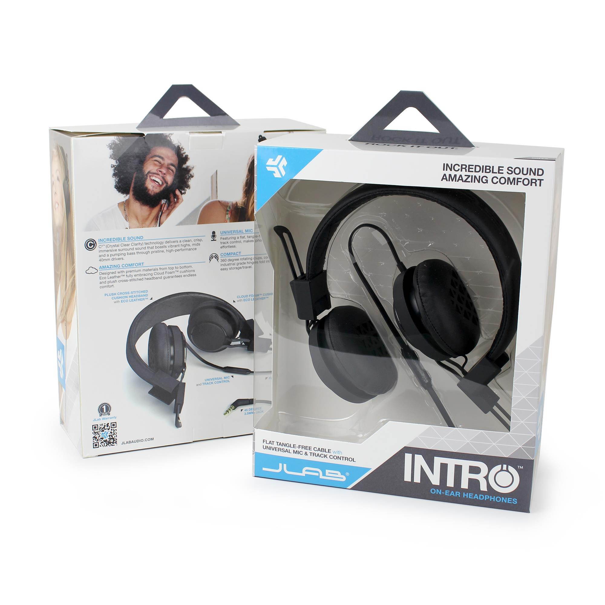 JLab INTRO Premium On-Ear Headphones, with Universal Mic