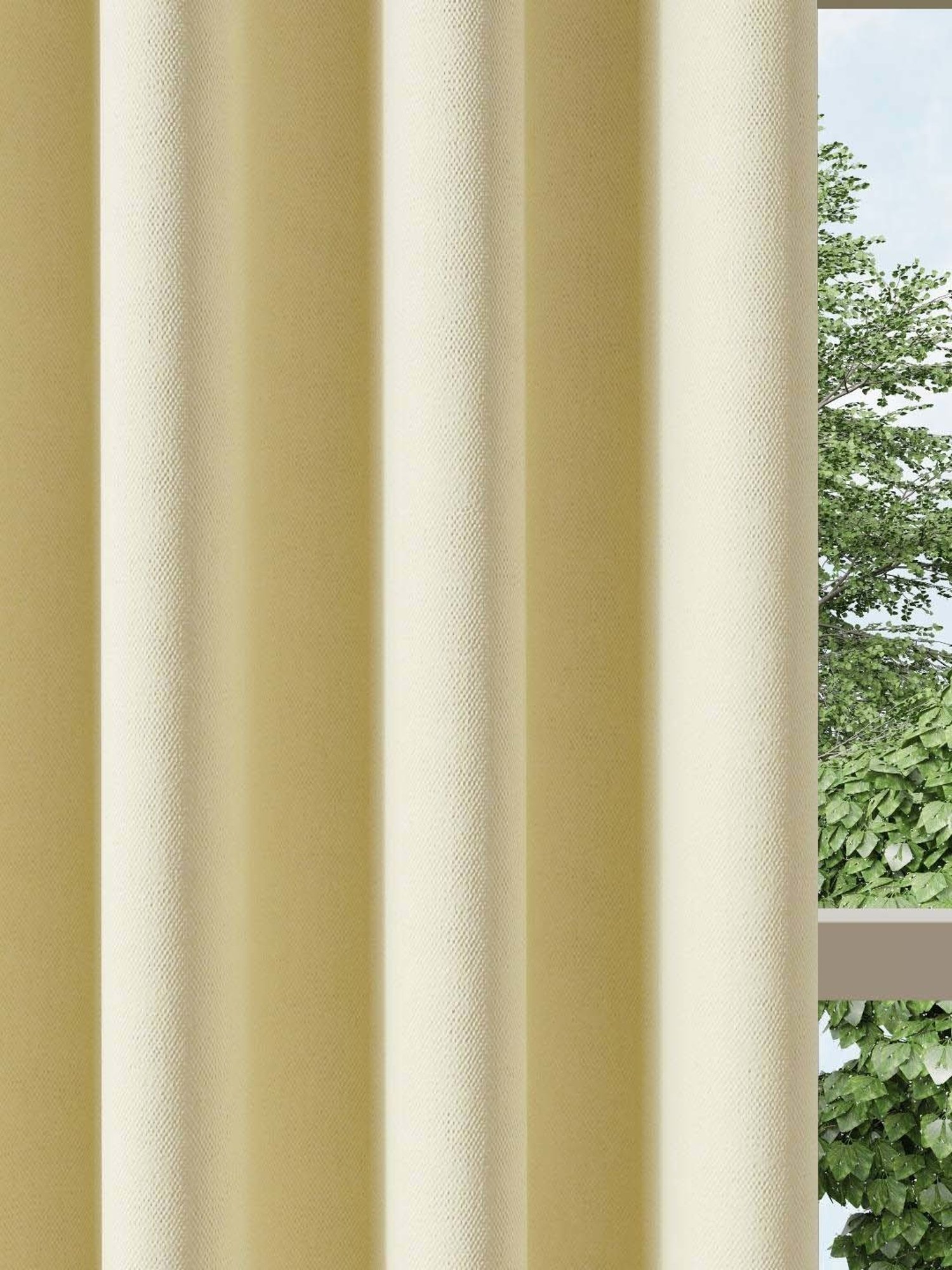 Swayam Cream & Blue Printed Faux Silk Door Curtains - Set of 2