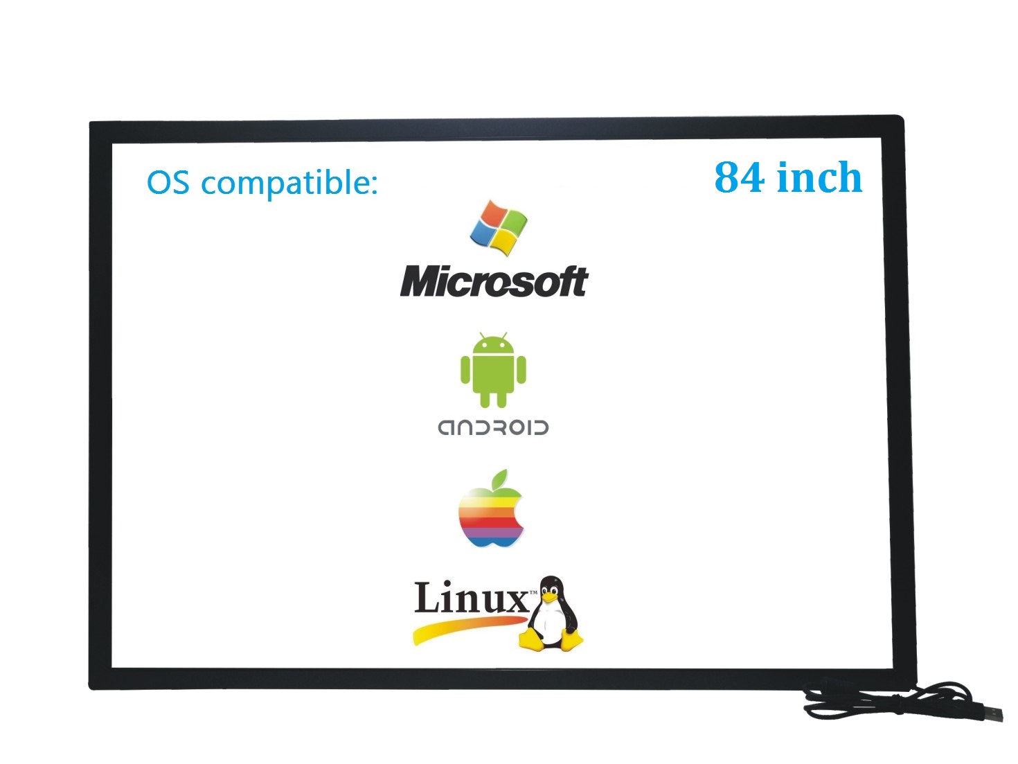 84 Inch 10 Points Infrared IR Multi Touch Screen Overlay Frame Panel USB Free Driver