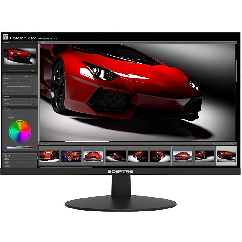 E225W-19203R 22" Ultra Thin 75Hz 1080p LED Monitor 2x HDMI VGA Build-in Speakers, Metallic Black 2018