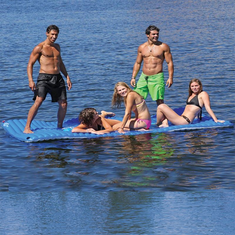 Airhead AHGP-6 Gang Plank Inflatable Island Water Floating Mat Platform, Blue