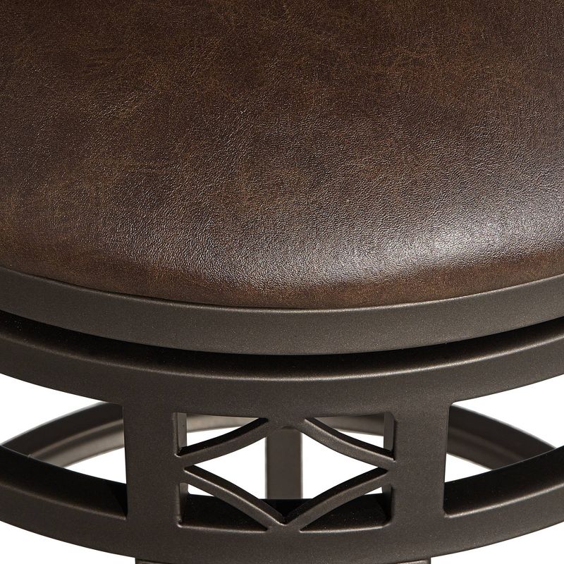 Kensington Hill Hartley 30" Wood and Bronze Metal Swivel Bar Stools Set of 2