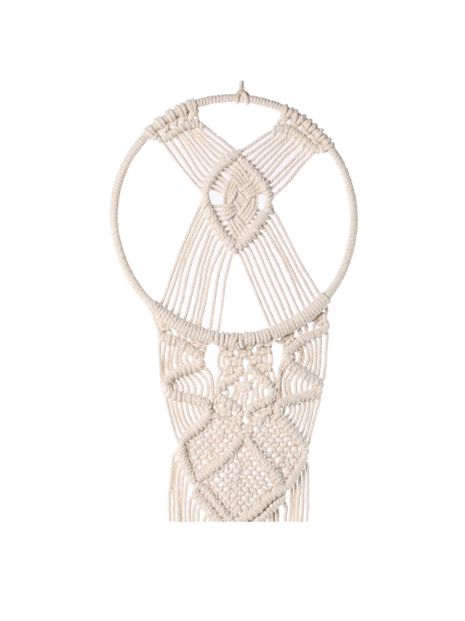 Homesake White Fabric Large Wall Hanging Dream Catcher - Set of 2