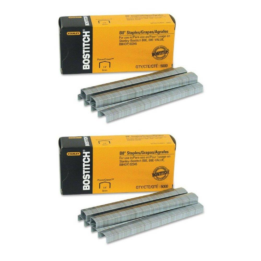 Bostitch B8 PowerCrown Premium Staples, 0.25 Leg Length, (2 Pack)