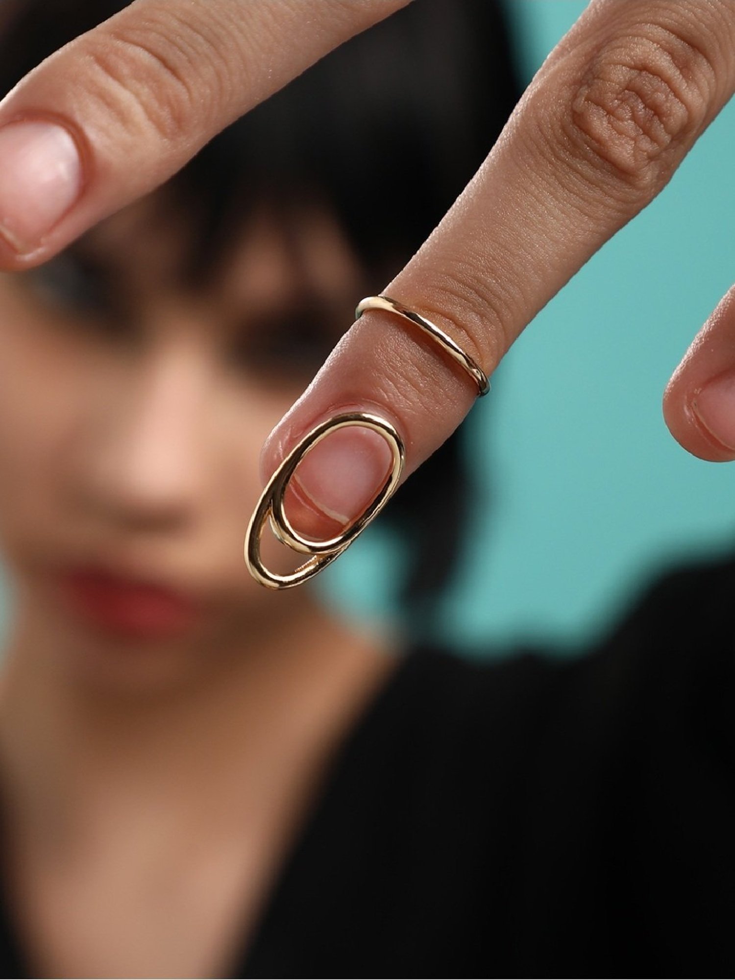 Sohi Gold-Plated Statement Nail Ring