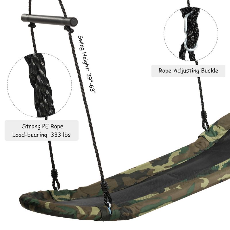 Costway Saucer Tree Swing Surf Kids Outdoor Adjustable Swing Set w/ Handle