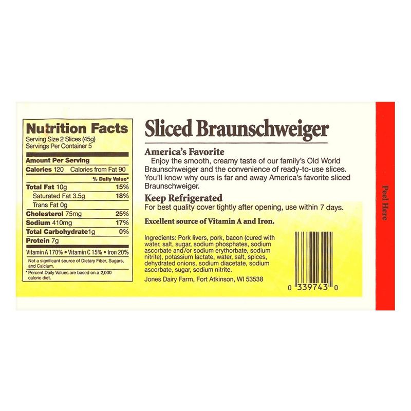 Jones Sliced Liver Sausage - 8oz