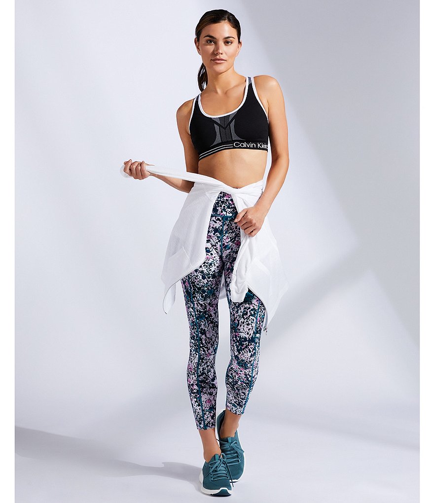 Calvin Klein Performance Print High Waist Cropped Pull-On Tights