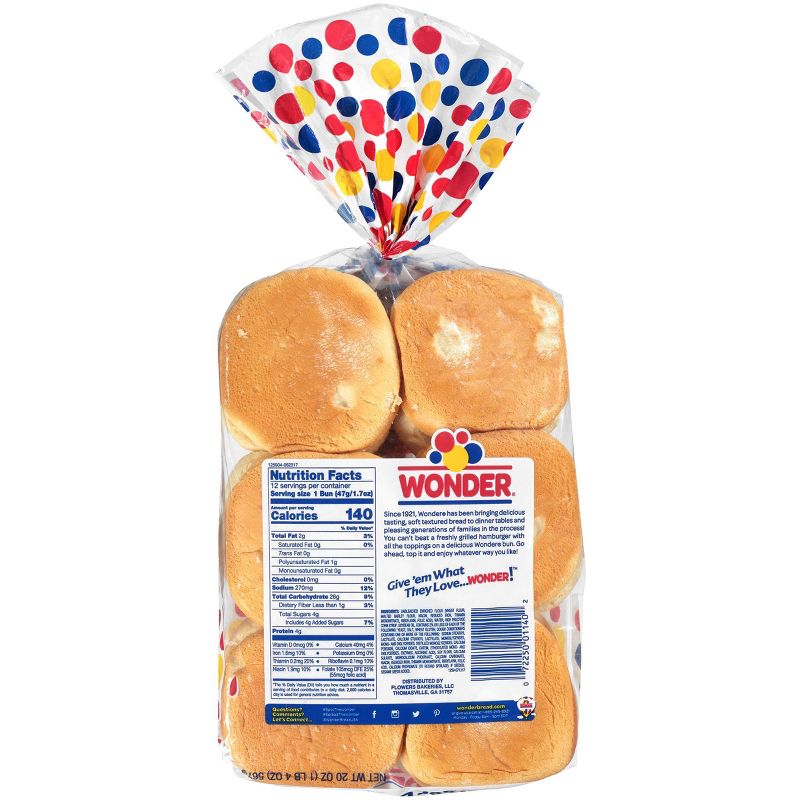 Wonder Hamburger Buns - 12ct/18.5oz