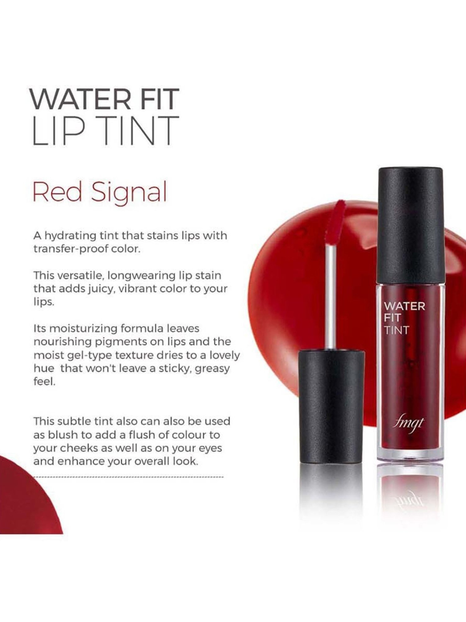 The Face Shop Water Fit Lip Tint - Red Signal - 5 gm