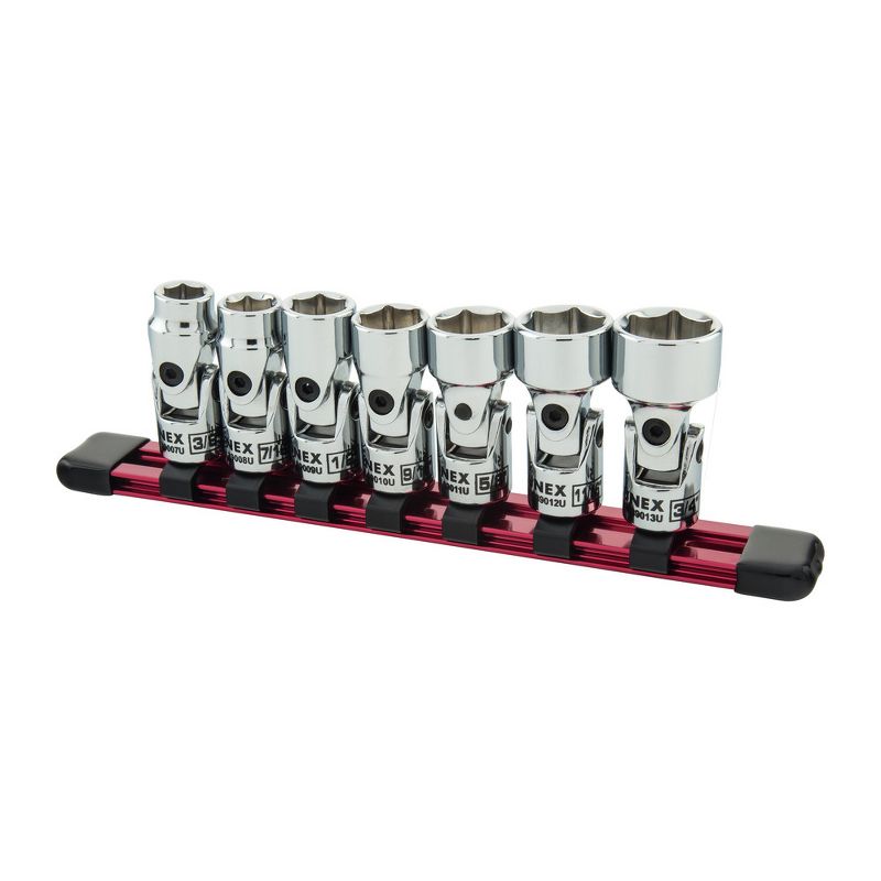 Sunex 39001U 7 Pc 3/8 in. Drive Universal Socket Set-SAE 6 Pt Rail