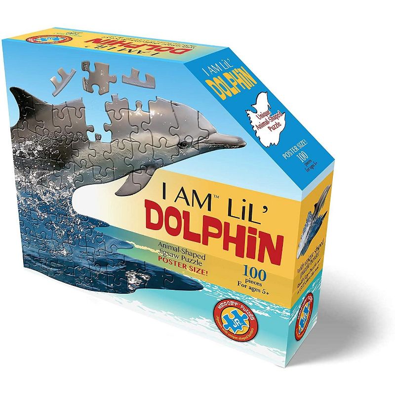 Madd Capp Games I AM Lil Dolphin 100 Piece Animal-Shaped Jigsaw Puzzle