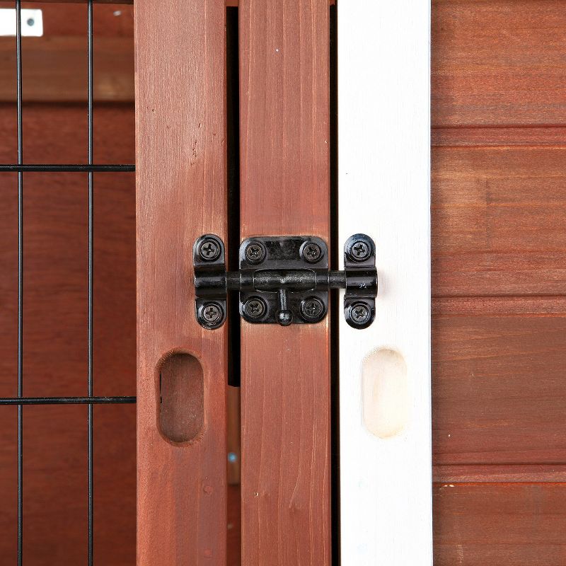 Trixie 2-Story Rabbit Hutch - Medium - Brown/White