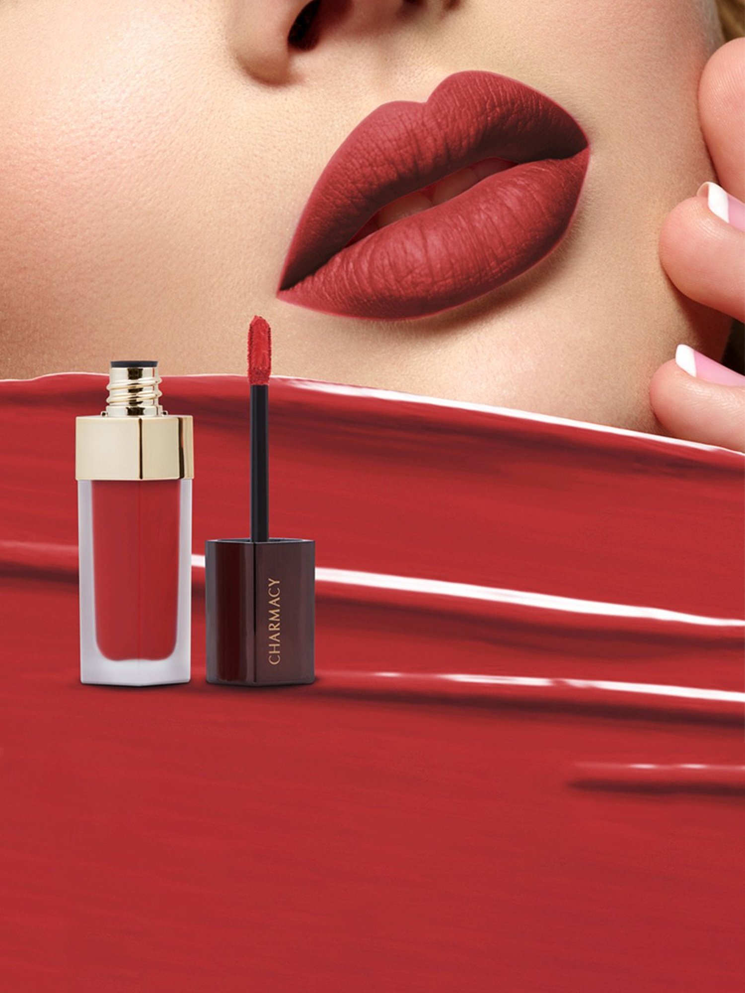 CHARMACY Milano Stunning Longstay Liquid Lip Lipstick Cherry Red 08 - 5.6 ml