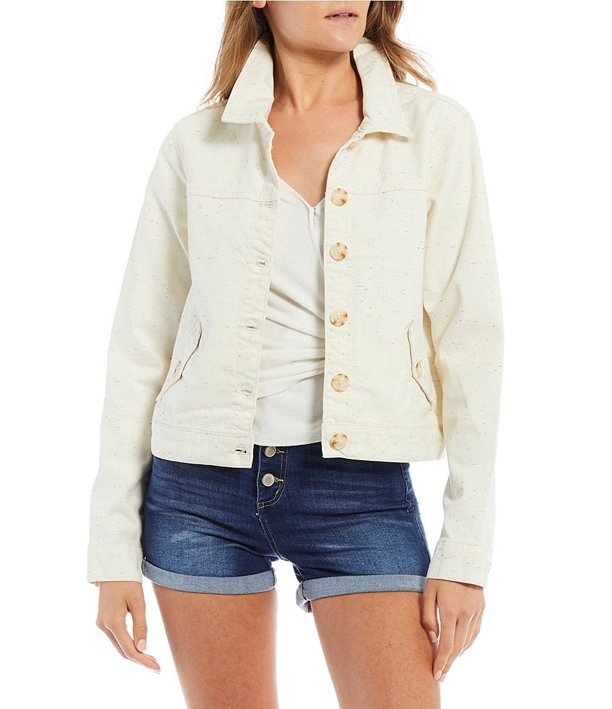 Copper Key Twill Cropped Denim Jacket