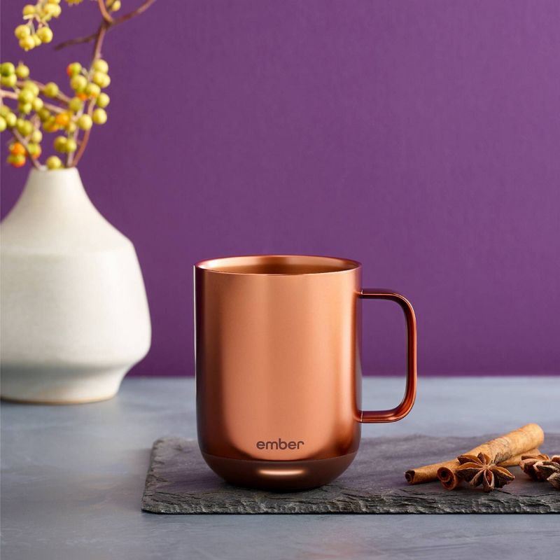 Ember Temperature Control Smart Mug 2, 10 oz, Copper, 1.5-hr Battery Life - App Controlled Heated Coffee Mug