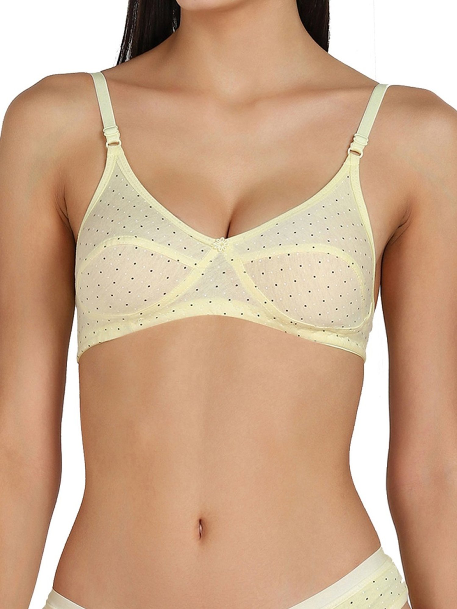 mod & shy Black Self Pattern Lingerie Set