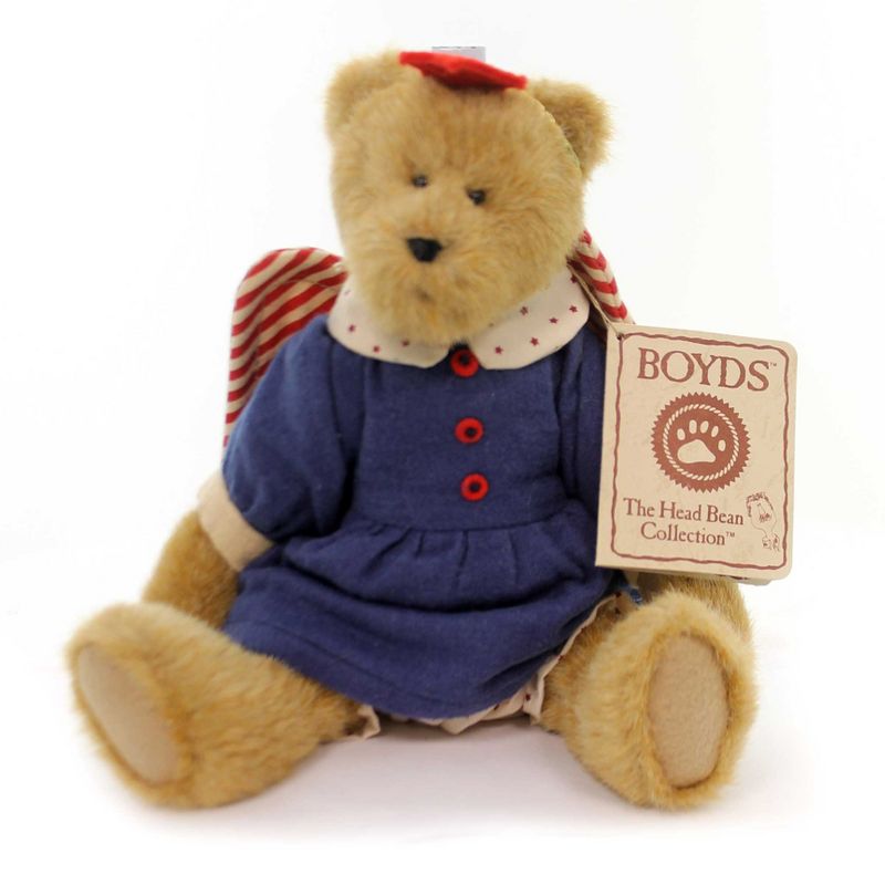 Boyds Bears Plush 9.0" Dolley M Jodibear Patriotic Angel Wings  -  Decorative Figurines