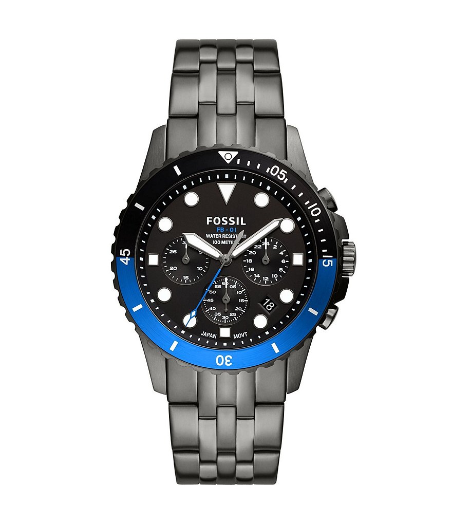 Fossil Fb-01 Chronograph Smoke Stainless Steel Watch