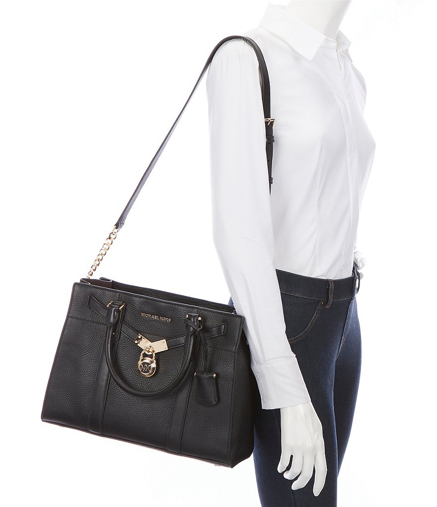 Michael Kors Nouveau Hamilton Large Leather Satchel Bag