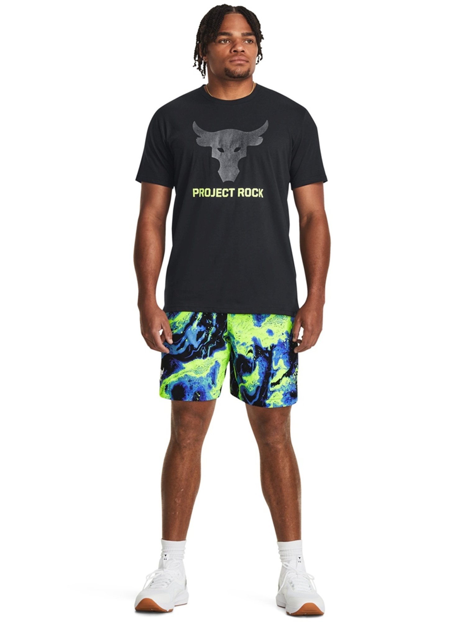 Under Armour Black Cotton Loose Fit Printed Sports T-Shirt