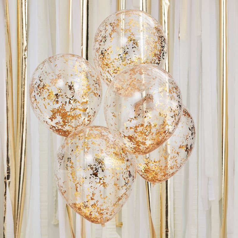 Foil Confetti Filed Balloons Gold