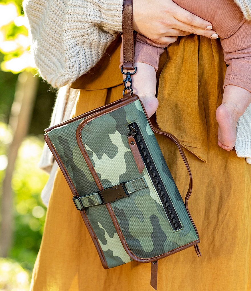 Dockatot Luxe Diaper Changer Camo Print Canvas Clutch