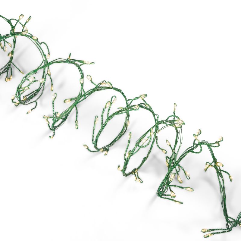 Everlasting Glow 6-Foot Long Electric Firecracker Garland on Green Wire with LED Lights and Multi-Function Controller