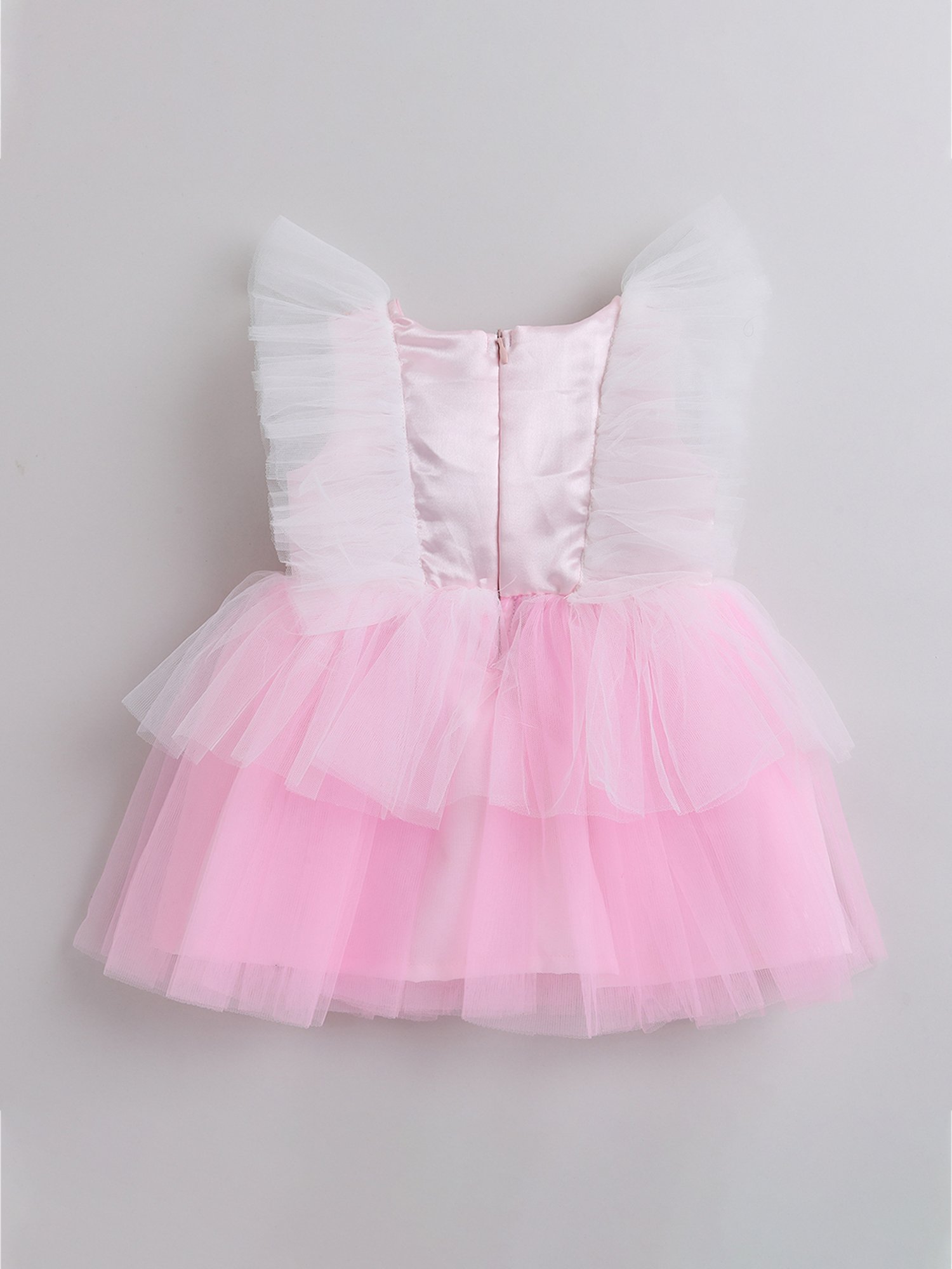 Many Frocks Kids Pink Self Design Dress