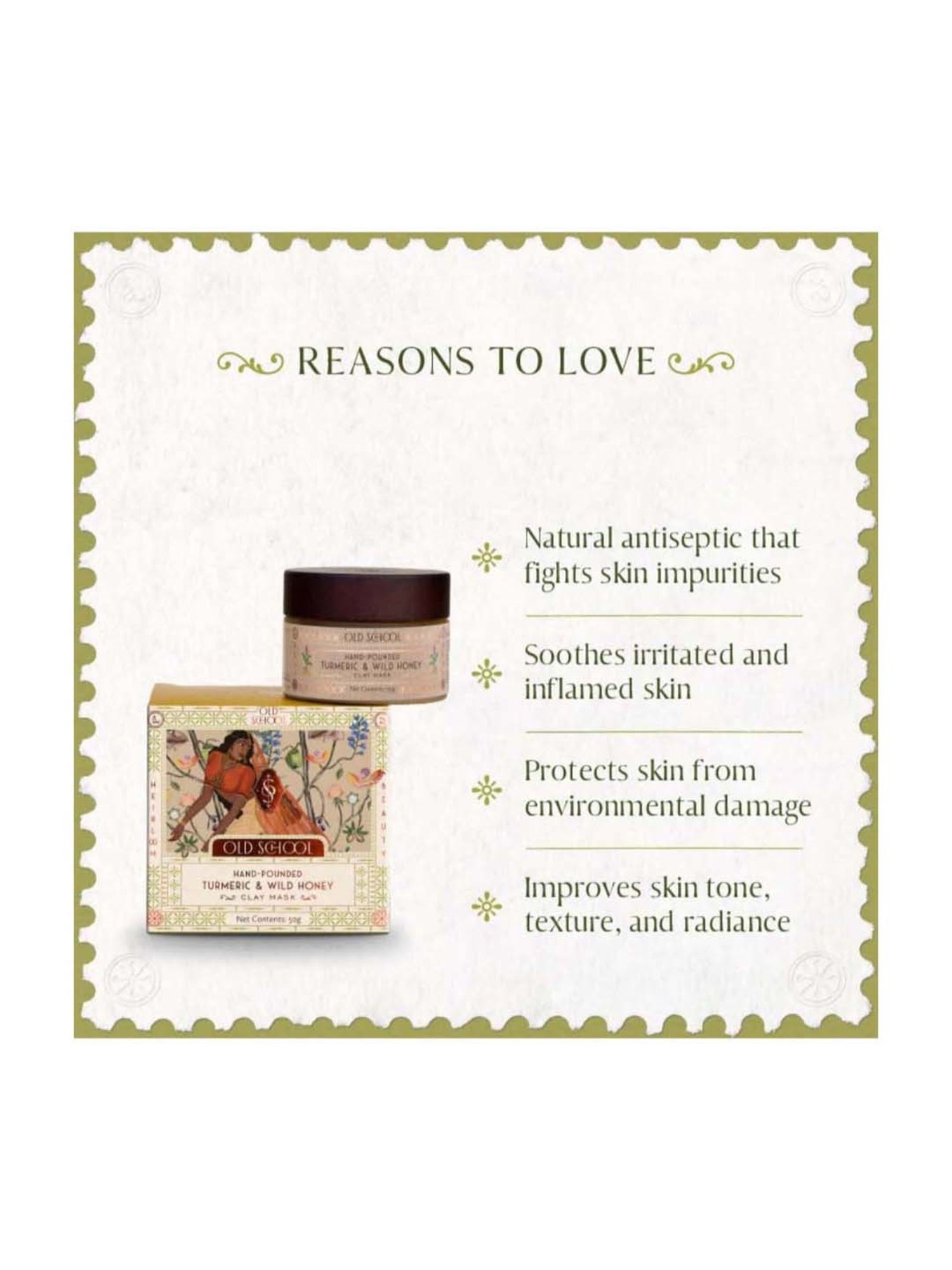 Old School Rituals Hand-Pounded Turmeric & Wild Honey Clay Mask - 50 gm