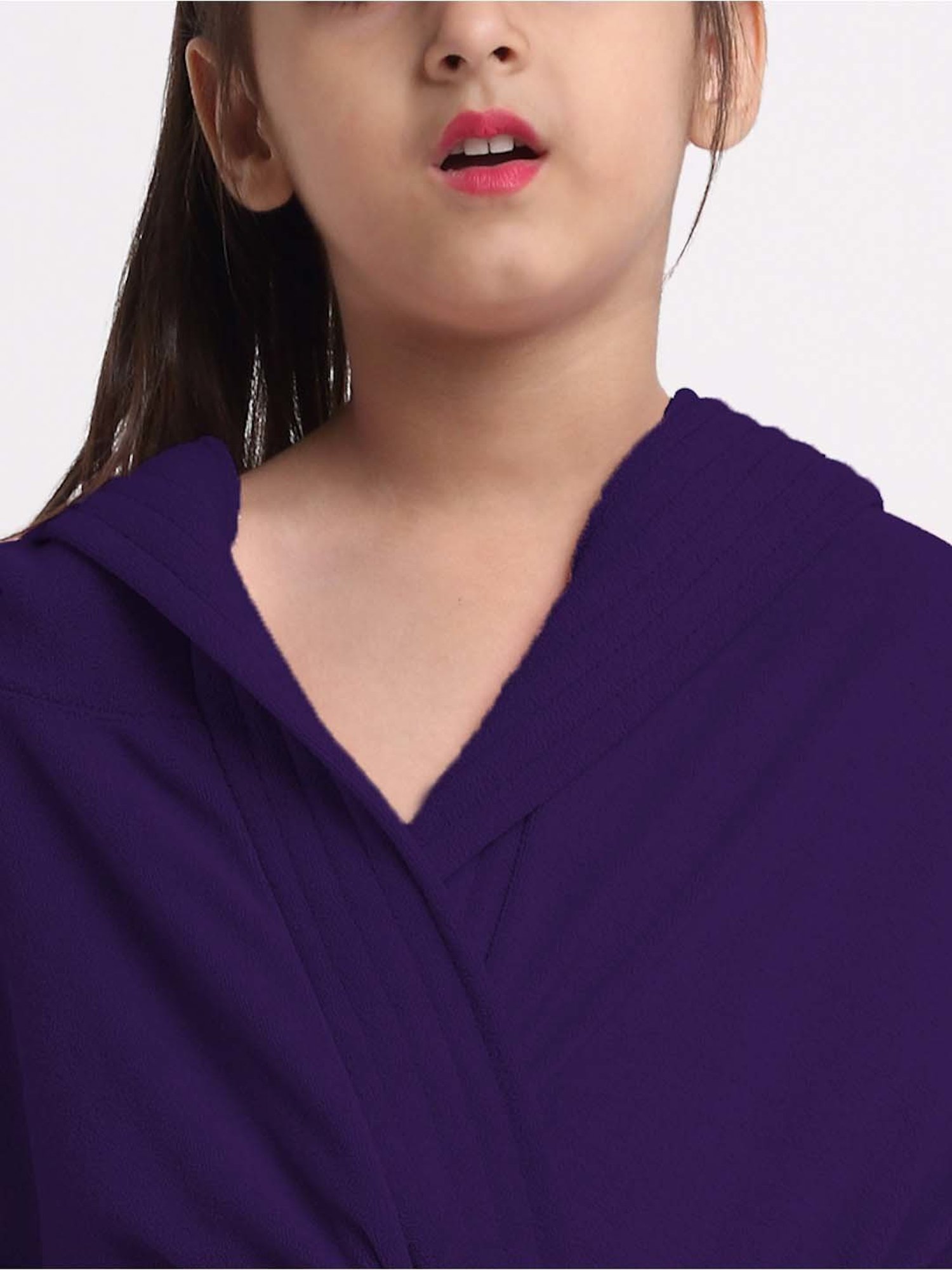 Creeva Melodious Black & Turkish Micro Terry 225 GSM Kids Hooded Bathrobe 4-5 Years With Pocket