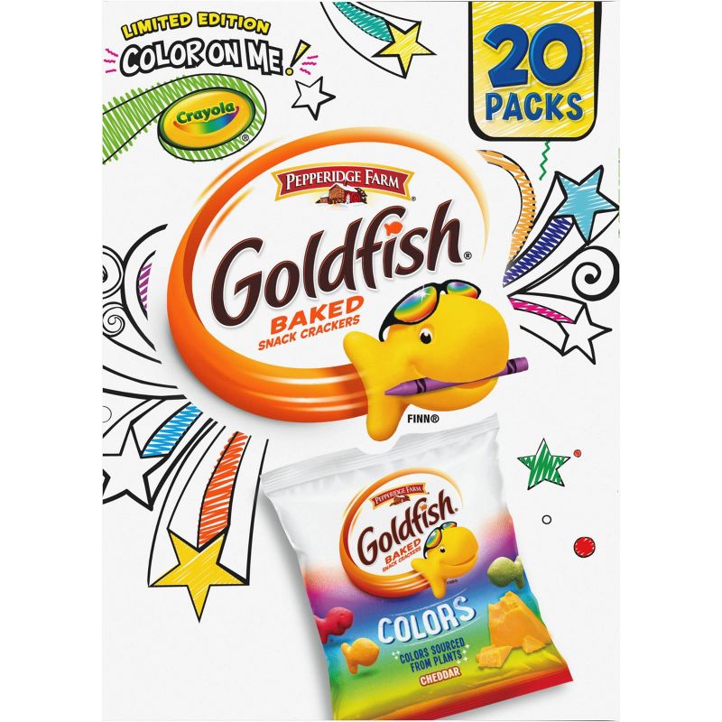 Pepperidge Farm Goldfish Special Edition Color on Me! Colors Cheddar Crackers, 20ct/18oz