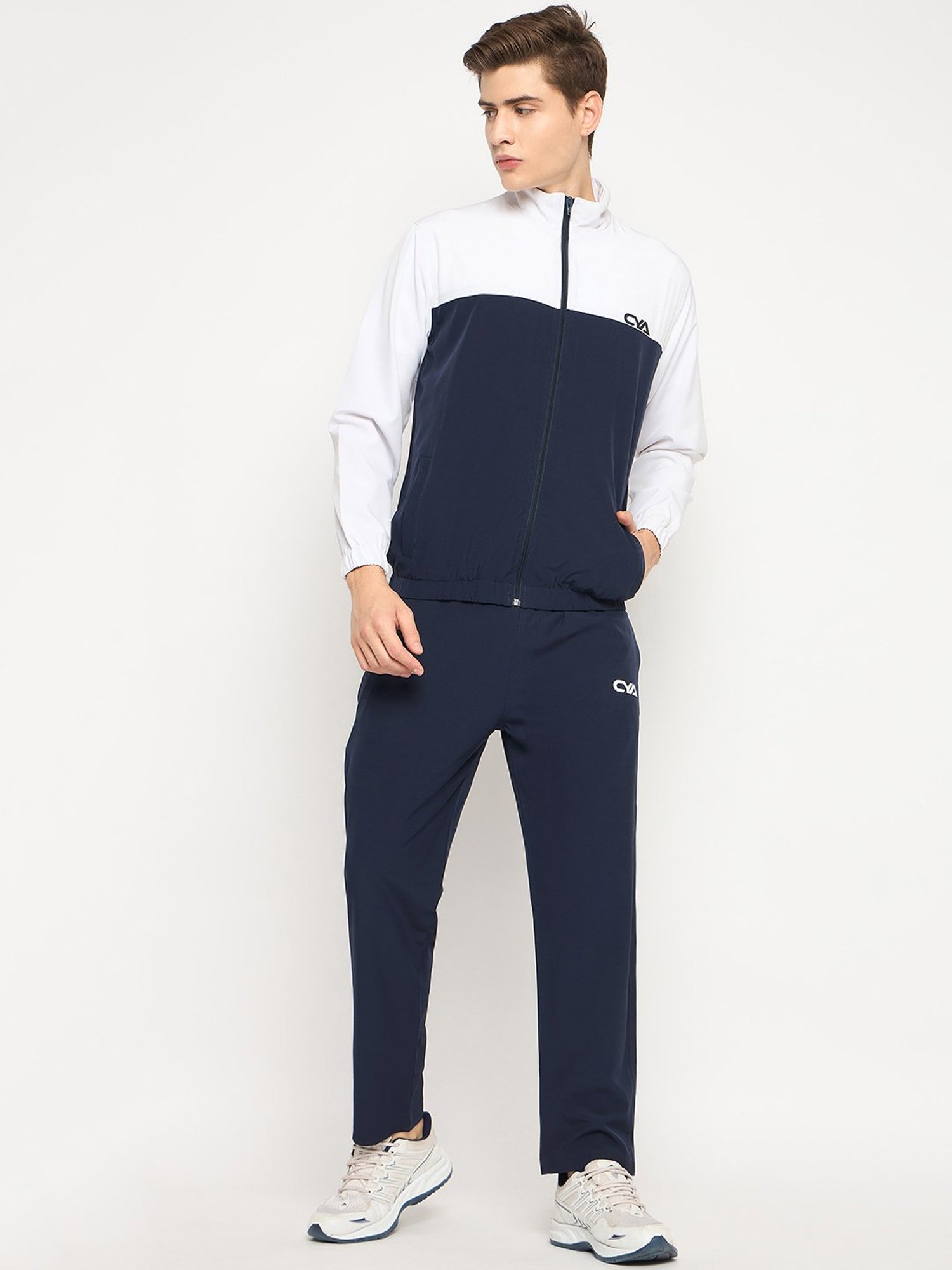 Club York Navy & White Regular Fit Tracksuit