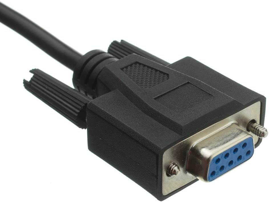 10 feet DB9 Female Serial Cable DB9 Female to Female UL Rated 9 Conductor 1:1 Black 9 Pin Serial Cable Female to Female DB9 RS232 Female to Female Cable CableWholesale