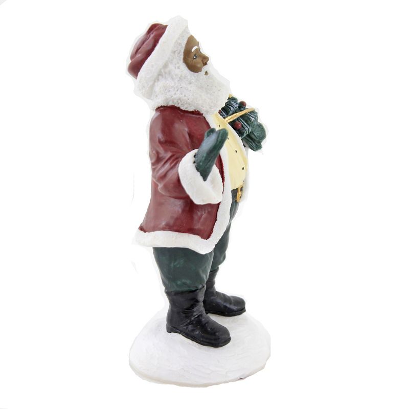 Black Art 6.0" Santa Holding Tree Christmas Figurine Claus  -  Decorative Figurines