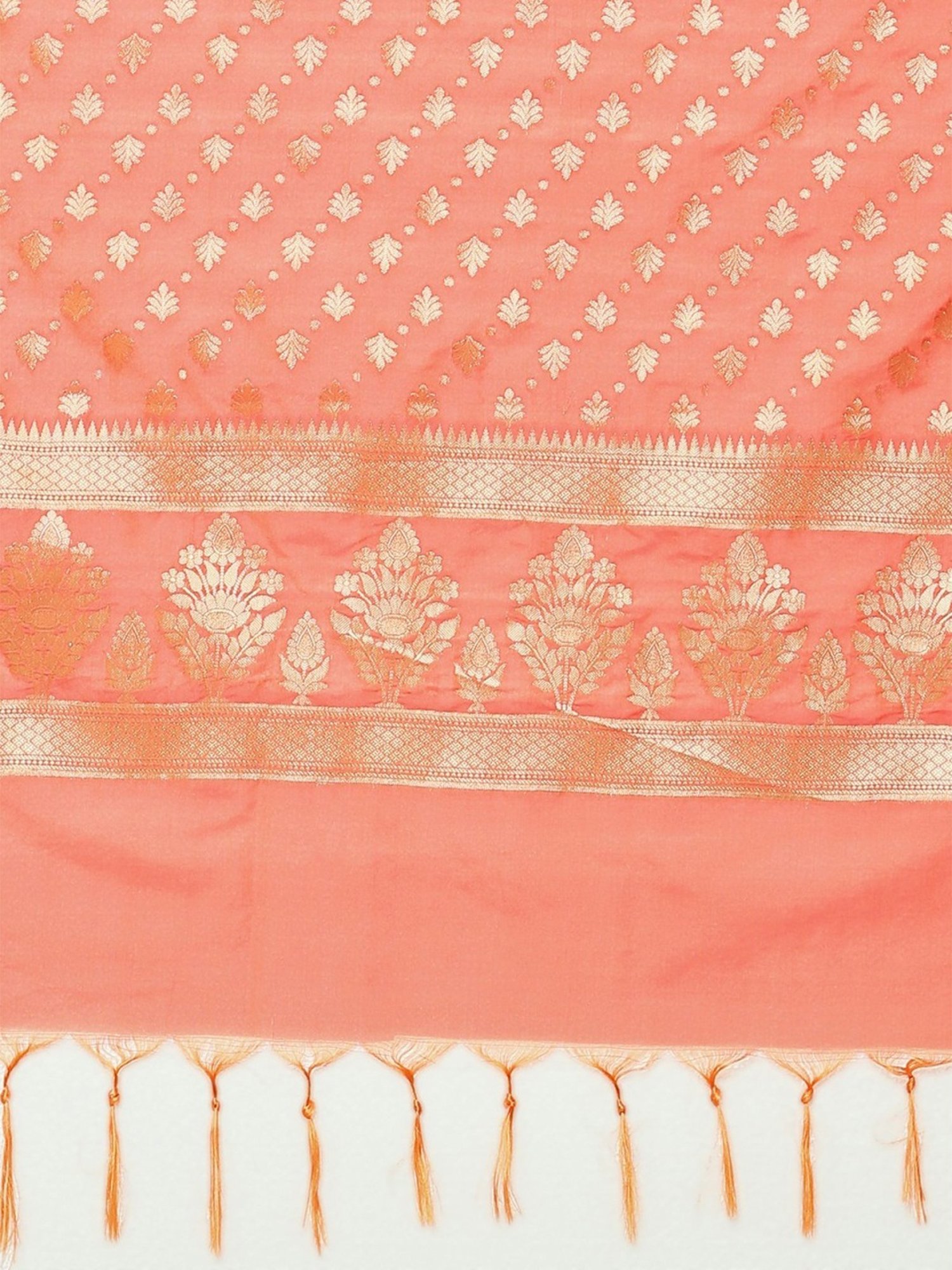 Soch Peach Woven Pattern Dupatta