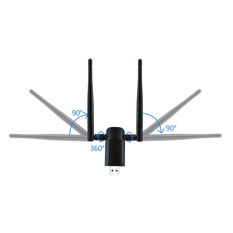 Wireless USB WiFi adapter  802.11AC 1200Mbps dual 5Dbi antenna 5G/2.4G WiFi USB for desktop laptop MAC windows 10/8/8.1/7/vista/XP/MAC 10.6/10.13 wifi USB computer network adapter