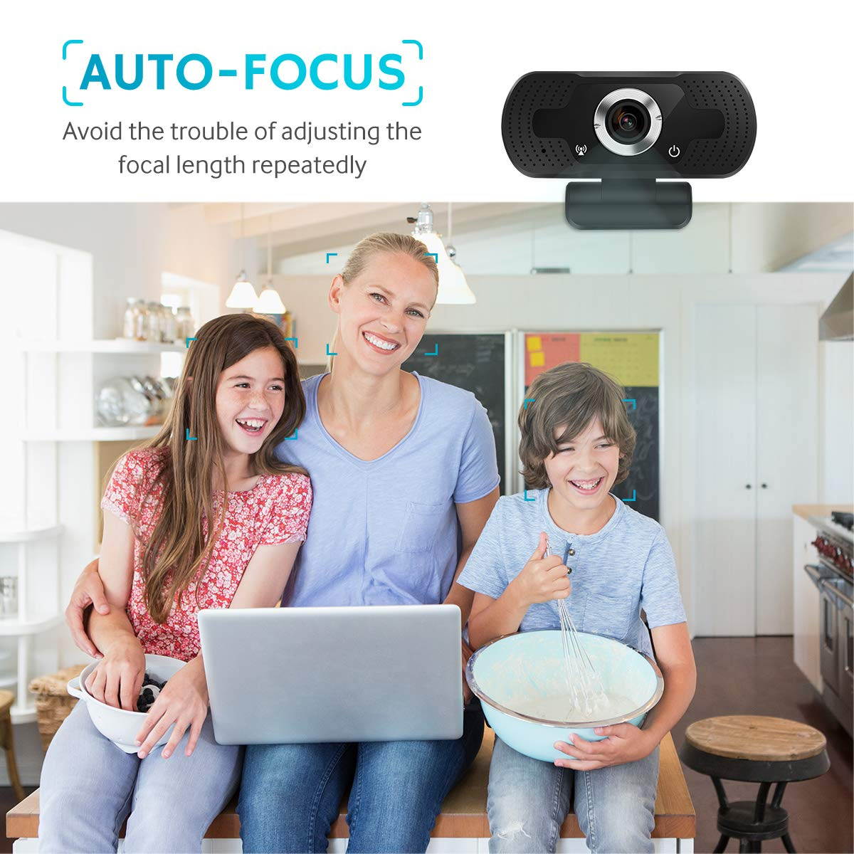 PC Webcam, Auto Focus 1080P Full HD Webcam Streaming Computer Web Camera -USB Computer Camera for PC Laptop Desktop Video Calling,Conferencing