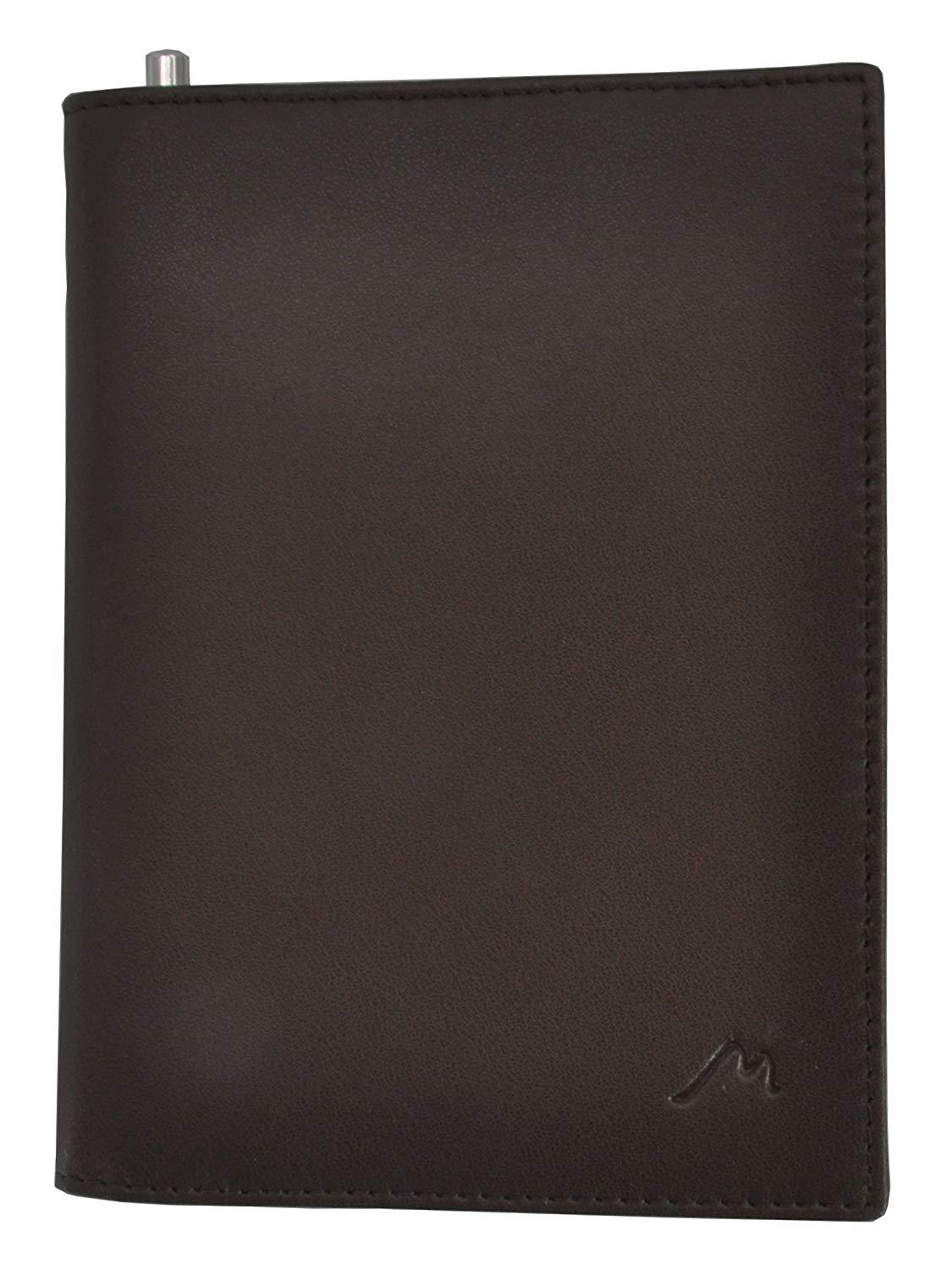 Field Notes/Moleskine Pocket Notebook Cover by Metier Life | Canvas with Vegan Leather | Fits Journals 3.5" X 5.5" | With Included Metier Life Notebook and Metier Pen (Vegan Leather Brown)