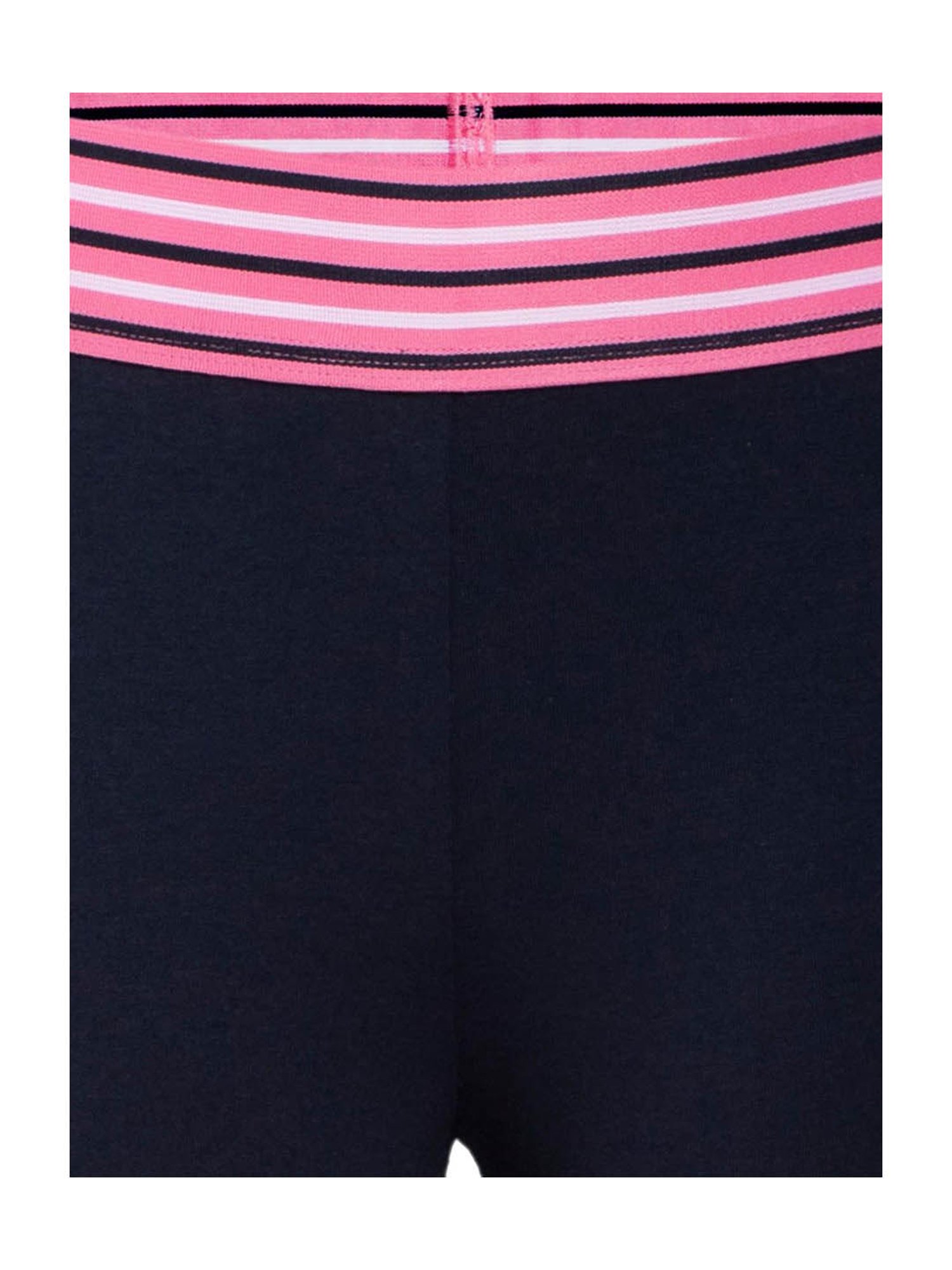 Jockey Girls Black & Pink Solid Leggings