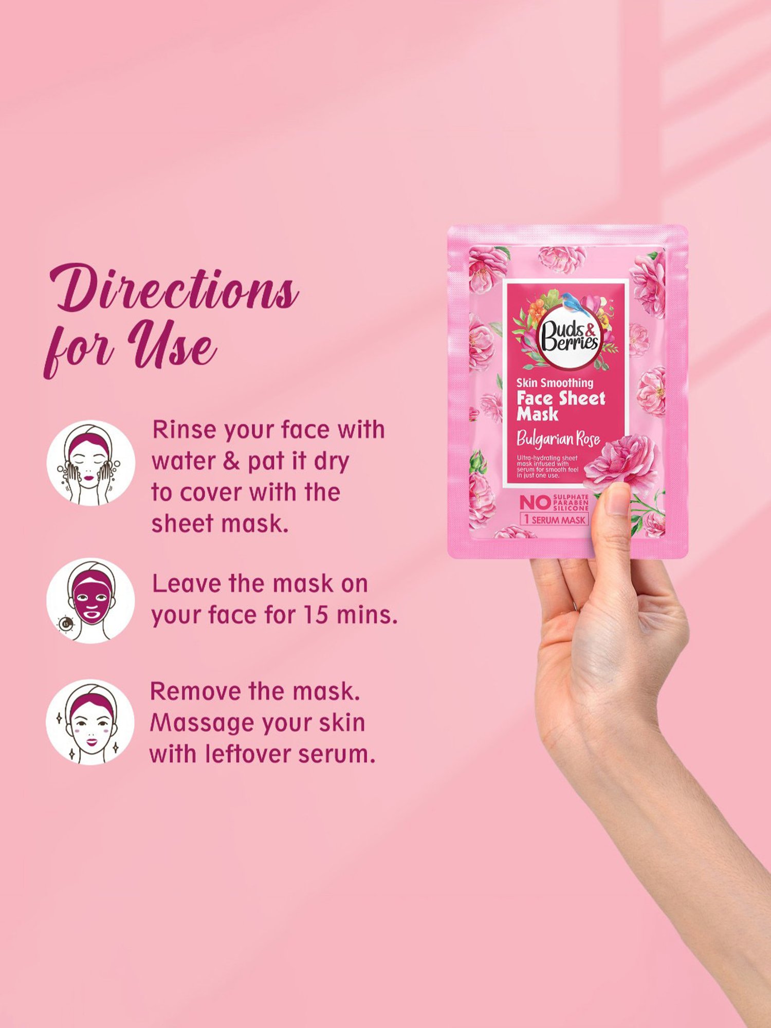 Buds & Berries Bulgarian Rose Skin Smoothing Face Sheet Mask