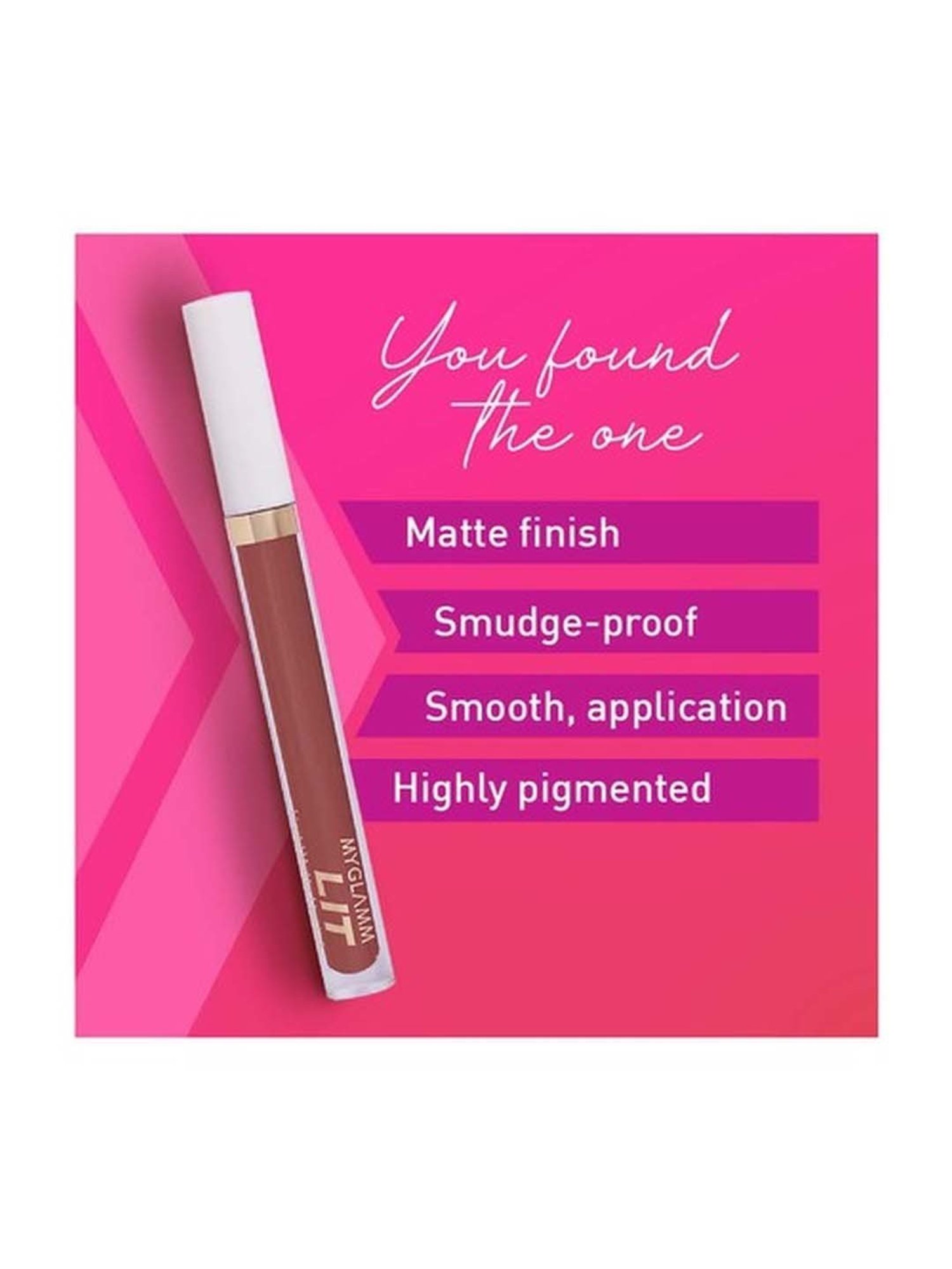 MyGlamm LIT Liquid Matte Lipstick Cupcakey - 3 ml