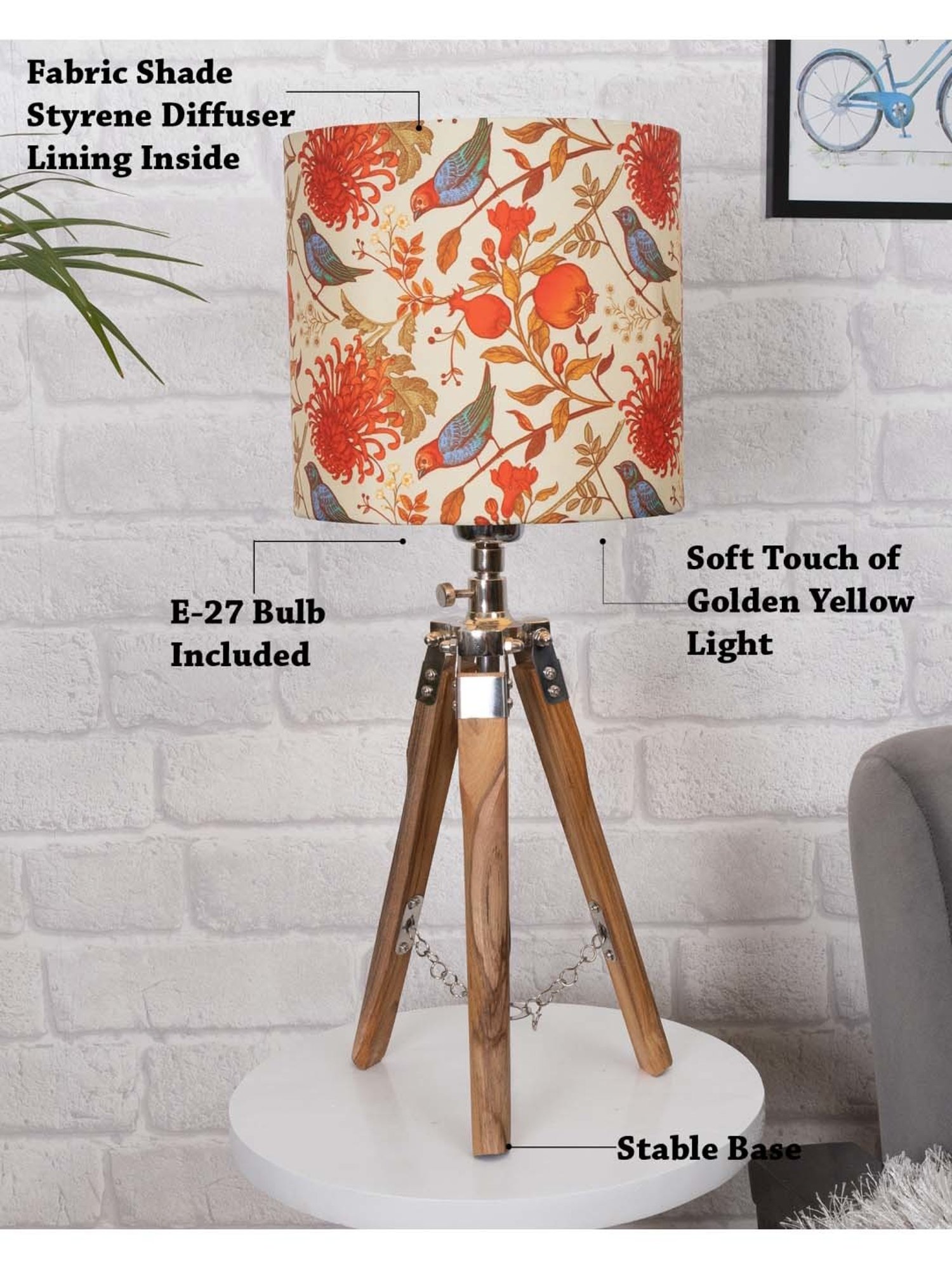 Homesake 'Modern' Multicolor Wood Table Lamp with Base - Set of 1