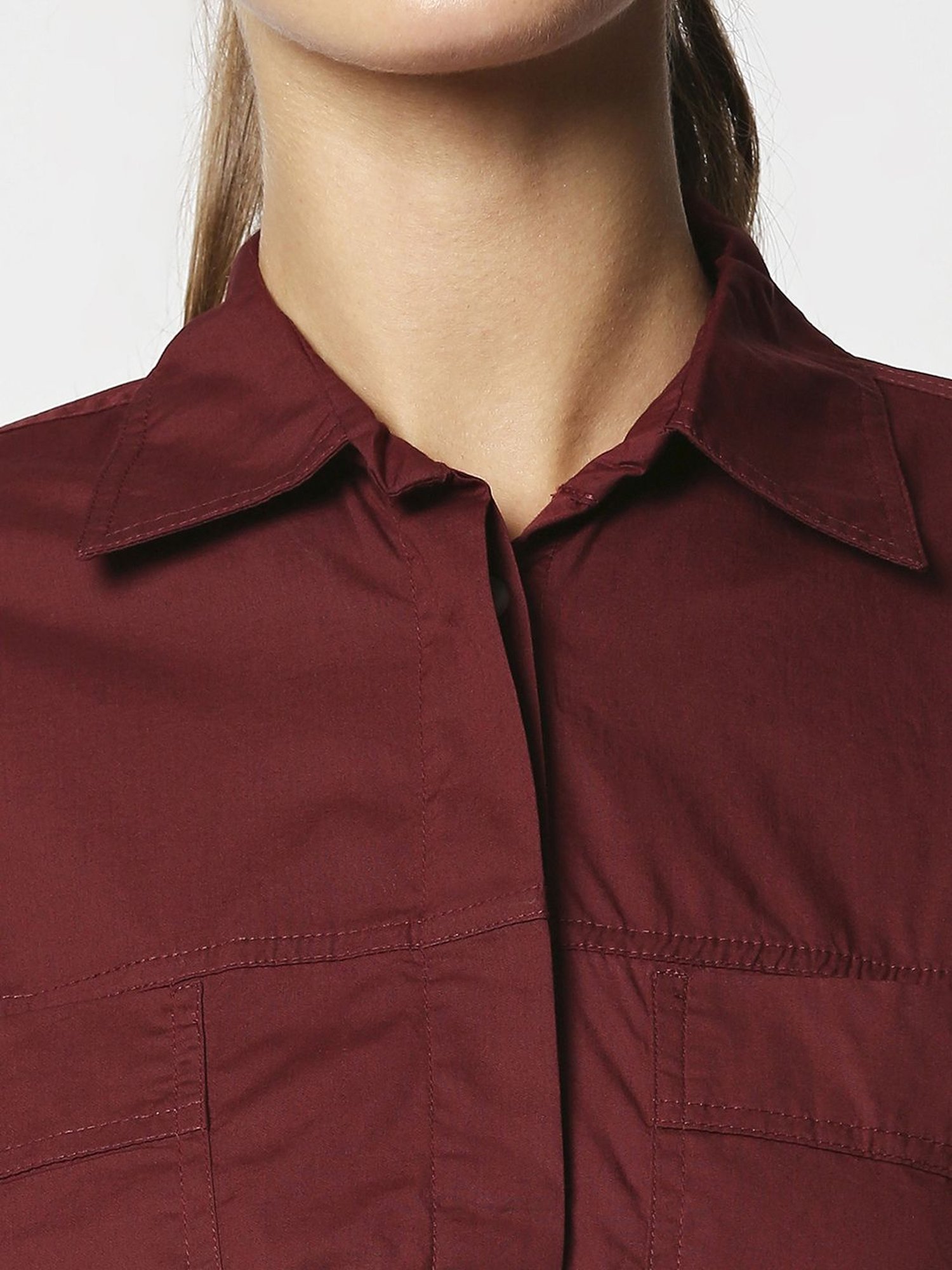 Remanika Maroon Pure Cotton Shirt