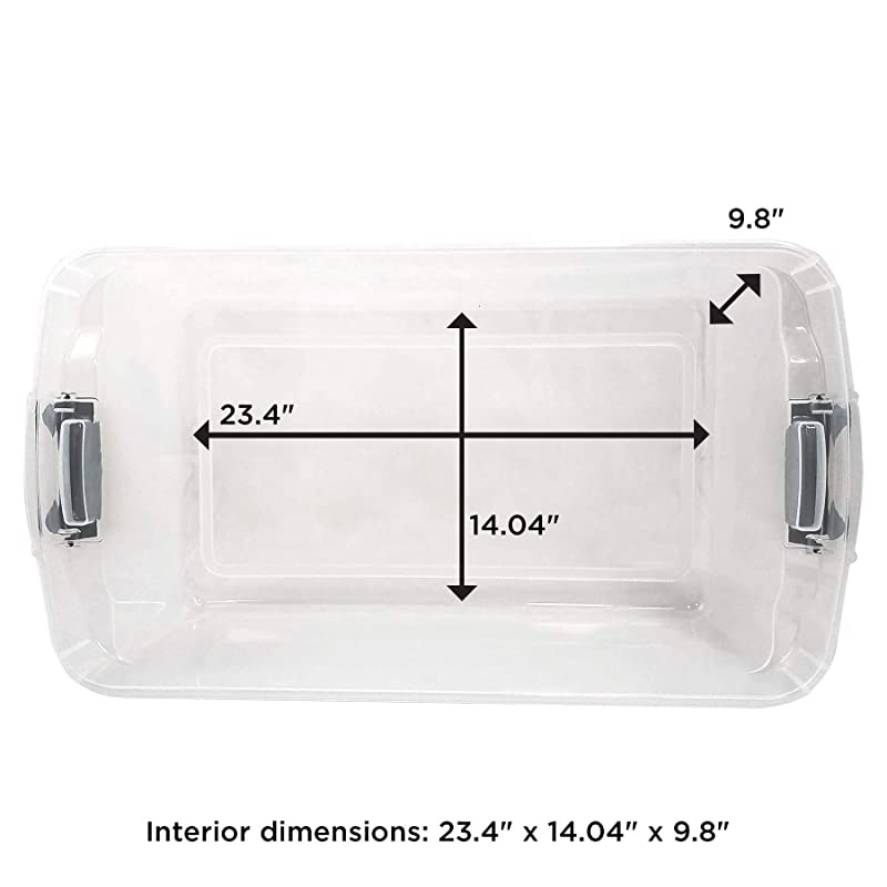 3441CLGRDC02 Clear Storage Container with lid 64 Quart 2 Pack Grey 2 Sets