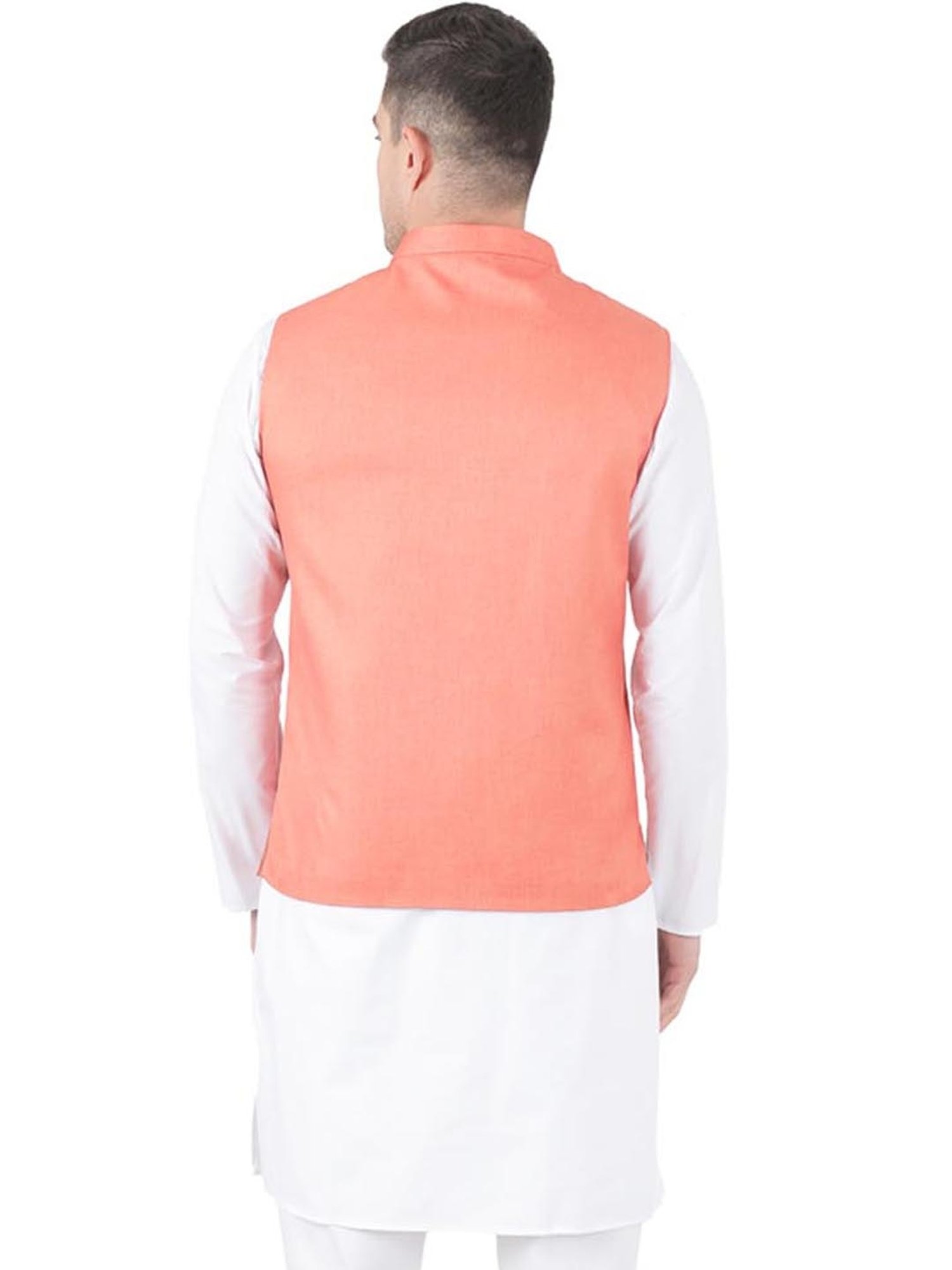 TAHVO Orange  Slim Fit Nehru Jacket