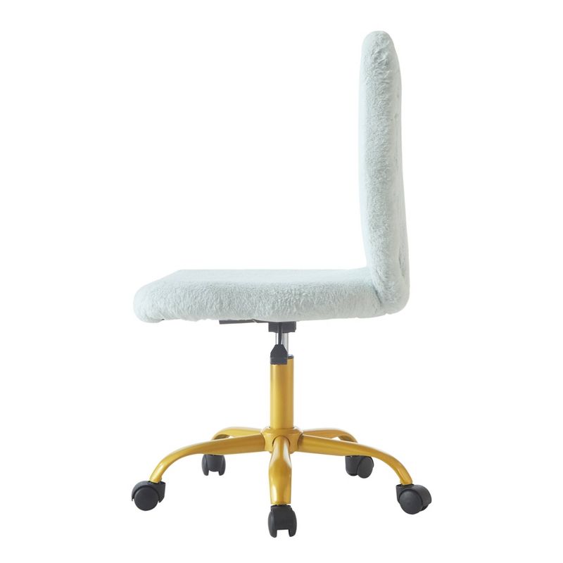 Faux Fur Rolling Computer Task Chair Mint Green - Urban Shop